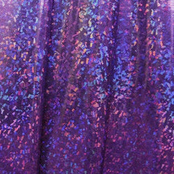 Purple & Black Shattered Glass w/ Holographic Foil Spandex Fabric | (4 Way Stretch/Per Yard)