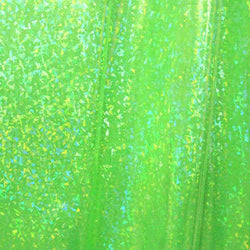 Silver & Neon Green Shattered Glass w/ Holographic Foil Spandex Fabric | (4 Way Stretch/Per Yard)