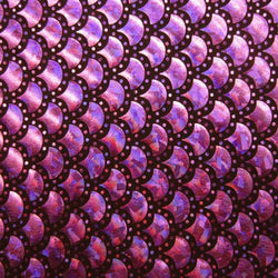 Purple & Black Mermaid Fish Scale on Hologram Foil Spandex w/ Dots Fabric | (4 Way Stretch/Per Yard)