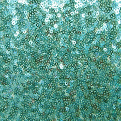 2mm Sequins on Poly Mesh Fabric (Turquoise/Baby Blue) | (2 Way Stretch/Per Yard)