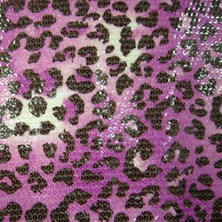 Holographic Leopard Print Sequins on Poly Spandex Fabric | (2 Way Stretch/Per Yard)