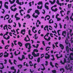 Holographic Leopard Print Sequins on Poly Spandex Fabric | (2 Way Stretch/Per Yard)