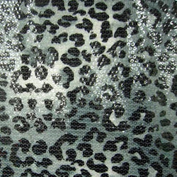 Holographic Leopard Print Sequins on Poly Spandex Fabric | (2 Way Stretch/Per Yard)