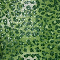 Holographic Leopard Print Sequins on Poly Spandex Fabric | (2 Way Stretch/Per Yard)