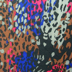 Leopard Print on Poly Spandex Fabric | (4 Way Stretch/Per Yard)