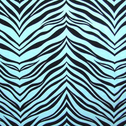 Exotic Zebra Print on Nylon Spandex Fabric (Baby Blue) | (4 Way Stretch/Per Yard)