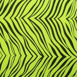 Exotic Zebra Print on Nylon Spandex Fabric (Lime Green) | (4 Way Stretch/Per Yard)