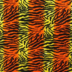 Exotic Tiger Print on Crushed Velvet Fabric | (2 Way Stretch/Per Yard)