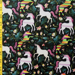 Unicorn Horse Print on Poly Spandex Fabric | (4 Way Stretch/Per Yard)