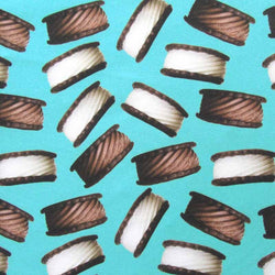 Ice Cream Sandwich Print on Poly Spandex Fabric | (4 Way Stretch/Per Yard)