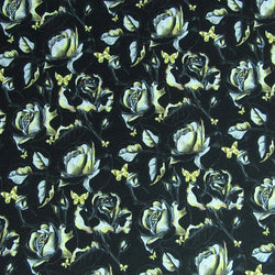 Rosy Floral Print on Poly Spandex Fabric | (4 Way Stretch/Per Yard)