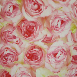 Rosy Floral Print on Poly Spandex Fabric | (4 Way Stretch/Per Yard)