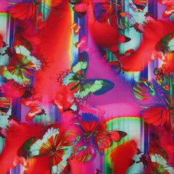 Butterfly Print on Poly Spandex Fabric |  (4 Way Stretch/Per Yard)