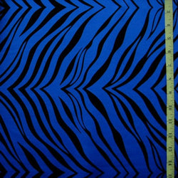 Exotic Zebra Print on Nylon Spandex Fabric (Royal Blue) | (4 Way Stretch/Per Yard)