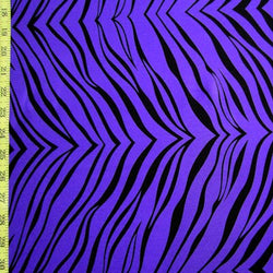 Exotic Zebra Print on Nylon Spandex Fabric (Deep Purple) | (4 Way Stretch/Per Yard)