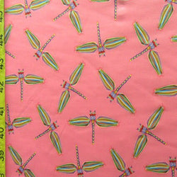 Dragonfly Print on Poly Spandex Fabric | (4 Way Stretch/Per Yard)