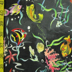 Fish Print on Poly Spandex Fabric |  (4 Way Stretch/Per Yard)