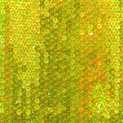 5mm Holographic Sequins on Poly Mesh Fabric (Gold/Light Yellow) | (2 Way Stretch/Per Yard)