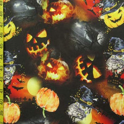 50 Shades of Pumpkin Print on Poly Spandex Fabric (4 Way Stretch/Per Yard)