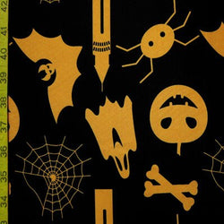 Creatures of Halloween Print on Poly Spandex Fabric (4 Way Stretch/Per Yard)