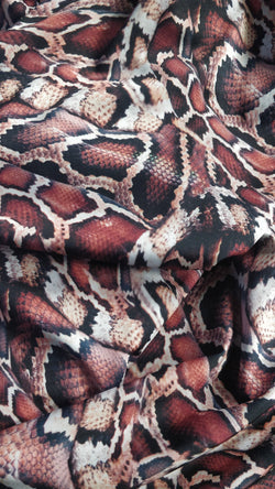 Snake Skin Print on Poly Spandex Fabric | (4 Way Stretch/Per Yard)