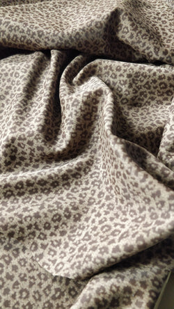 Leopard Print on Poly Spandex Fabric | (4 Way Stretch/Per Yard)