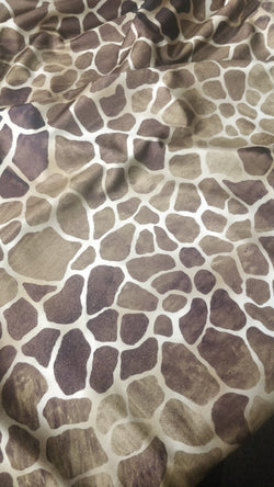 Giraffe Print on Poly Spandex Fabric | (4 Way Stretch/Per Yard)