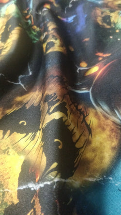 Halloween Night Print on Poly Spandex Fabric (4 Way Stretch/Per Yard)