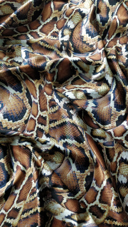 Snake Skin Print on Poly Spandex Fabric | (4 Way Stretch/Per Yard)