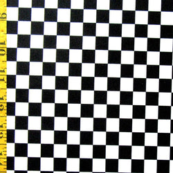 Checkerboard Print on Poly Spandex Fabric (White/Black) | (4 Way Stretch/Per Yard)