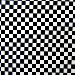 Checkerboard Print on Poly Spandex Fabric (White/Black) | (4 Way Stretch/Per Yard)