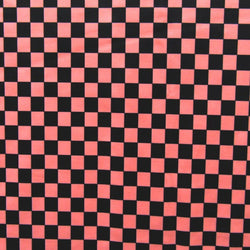 Checkerboard Print on Poly Spandex Fabric (Sweet Potato/Black) | (4 Way Stretch/Per Yard)