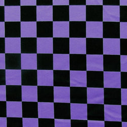 Checkerboard Print (1x1) on Nylon Spandex Fabric (Purple/Black) | (4 Way Stretch/Per Yard)