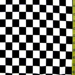 Checkerboard Print on Nylon Spandex Fabric (White/Black) | (4 Way Stretch/Per Yard)