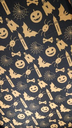 Creatures of Halloween Print on Poly Spandex Fabric (4 Way Stretch/Per Yard)