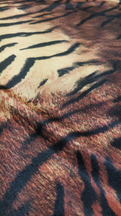 Exotic Tiger Print on Poly Spandex Fabric | (4 Way Stretch/Per Yard)