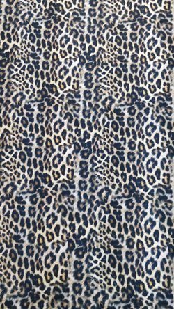 Leopard Print on Poly Spandex Fabric | (4 Way Stretch/Per Yard)