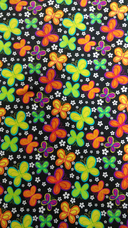 Butterfly Print on Nylon Spandex Fabric | (4 Way Stretch/Per Yard)