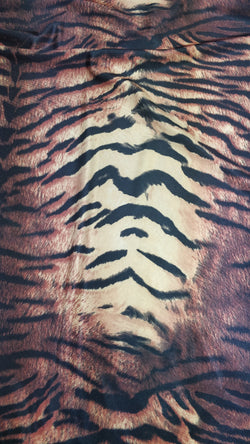 Exotic Tiger Print on Poly Spandex Fabric | (4 Way Stretch/Per Yard)