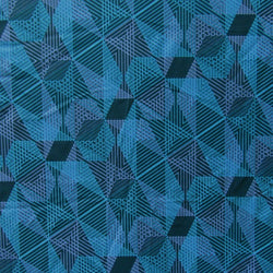 The Abstract Print on Soft Nylon Spandex Fabric (Blue) | (4 Way Stretch/Per Yard)