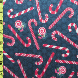 Different Shades of Candy Cane Print on Poly Spandex Fabric | (4 Way Stretch/Per Yard)