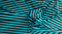 0.5" (Half Inch) Horizontal Stripes on Nylon Spandex Fabric (Black/Turquoise) | (4 Way Stretch/Per Yard)