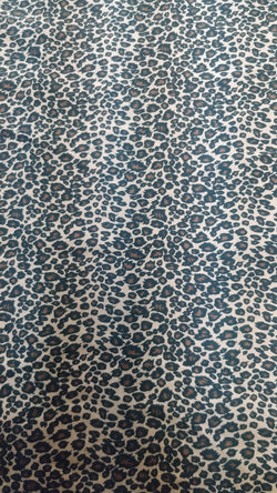 Leopard Print on Cotton Terrycloth Fabric | (2 Way Stretch/Per Yard)