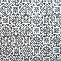 Paisley Printed on Poly Spandex Fabric (Black/White) | (4 Way Stretch/Per Yard)