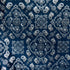 Paisley Printed with Foil on Poly Spandex Fabric (Silver/Sapphire) | (4 Way Stretch/Per Yard)