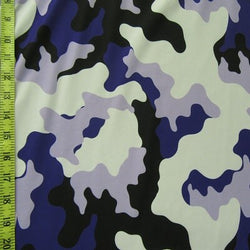 Camouflage with Shiny Finish Printed on Poly Spandex Fabric | (4 Way Stretch/Per Yard)