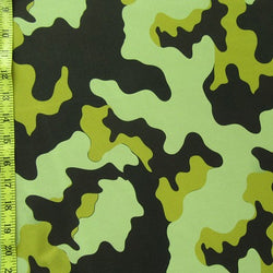 Camouflage with Shiny Finish Printed on Poly Spandex Fabric | (4 Way Stretch/Per Yard)