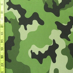 Camouflage with Shiny Finish Printed on Poly Spandex Fabric | (4 Way Stretch/Per Yard)