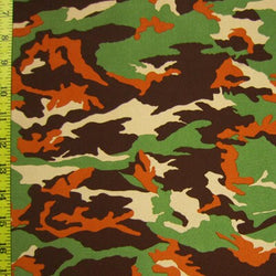 Camouflage Printed on Poly Spandex Fabric | (4 Way Stretch/Per Yard)