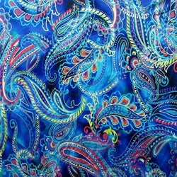 Paisley Printed on Poly Spandex Fabric | (4 Way Stretch/Per Yard)